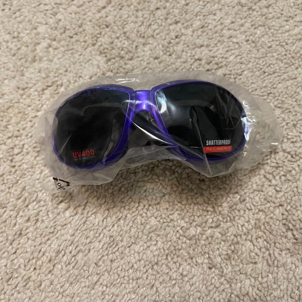 Motorcycle Ski Goggles Wind Eliminator Purple Cycling UV 400 Brand New